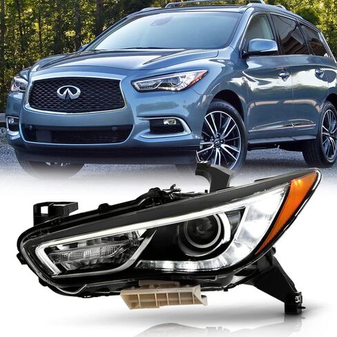 ACANII - من أجل [HID/Xenon w/o AFS Model] 2016-2018 Infiniti QX60 Factory LED DRL مصباح أمامي لجهاز العرض كشافات أمامية للسائق in Saudi Arabia