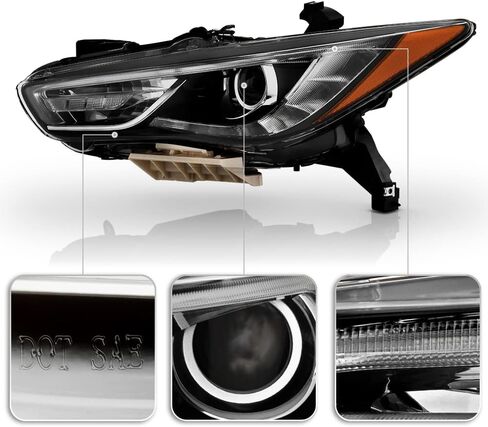 ACANII - من أجل [HID/Xenon w/o AFS Model] 2016-2018 Infiniti QX60 Factory LED DRL مصباح أمامي لجهاز العرض كشافات أمامية للسائق in Saudi Arabia