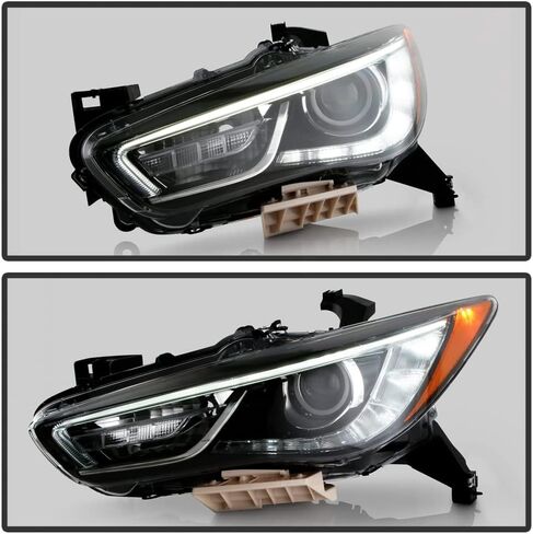 ACANII - من أجل [HID/Xenon w/o AFS Model] 2016-2018 Infiniti QX60 Factory LED DRL مصباح أمامي لجهاز العرض كشافات أمامية للسائق in Saudi Arabia
