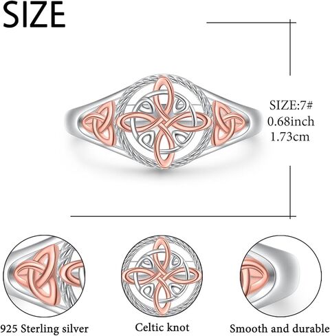 925 Sterling Silver Witches Knot Ring Celtic Knot Protection Jewelry Irish Good Luck Ring for Women in Kuwait