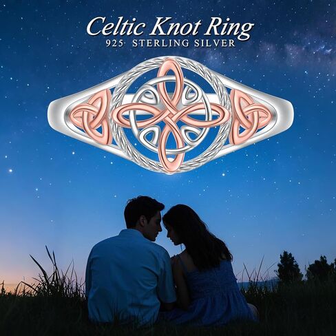 925 Sterling Silver Witches Knot Ring Celtic Knot Protection Jewelry Irish Good Luck Ring for Women in Kuwait