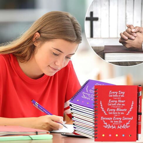40 قطعة من مجلة الصلاة للهدايا المسيحية، 20 مجموعة من المفكرة الدينية مع قلم مسيحي، لوازم دفاتر الكتاب المقدس بالجملة لهدايا الكنيسة لدراسة الكتاب المقدس، التفاني (ملون) in Kuwait