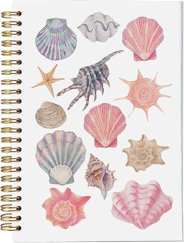 دفتر ملاحظات bitCNY Surf Girl مقاس 8.3 × 5.5 بوصة - مجلة حلزونية لشاطئ الغروب الوردي، دفتر ملاحظات ملهم للمحيط للفتيات والمراهقين، ورق مبطن لليوميات in Kuwait