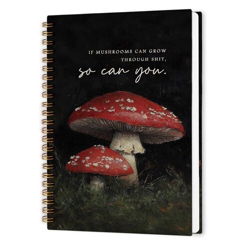 nvucamd Funny Motivational Mushroom Spiral Notebook, Inspirational Mushrooms Journal Notebook, Moody Cottagecore Mushrooms Journaling Notebooks for Women, Mushroom School Supplies, 5.5x8.3In in Saudi Arabia