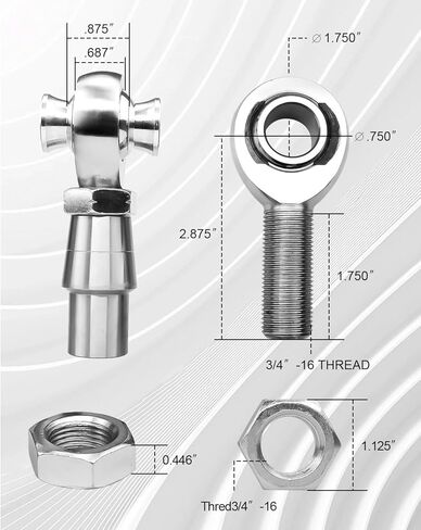3/4" Heim Joint Rod End Kit, Left and Right Hand Thread Heim Joint, 2 Link 750" Chromoly Joints Panhard Rod End Kit, 1 Set in Saudi Arabia