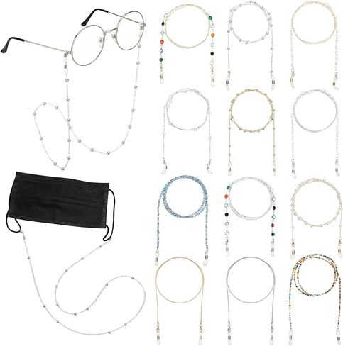 Weewooday 12 Pieces Eyeglass Chain Eye Glasses Accessory Chain Sunglasses Strap Holder Necklace Holder Lanyard for Women in Kuwait
