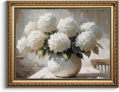 KISSFOX Gold Framed Wall Art Vintage Wall Decor Flower Canvas Art Botanical Pictures Still Life Floral Paintings Moody Rustic Artwork For Living Room Kitchen Bedroom in Saudi Arabia