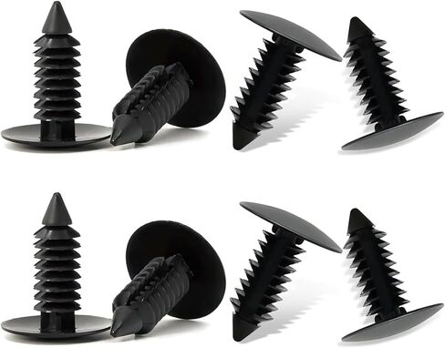 8 PCS Bumper License Plate Hole Plugs, Plastic Bumper Fastener Rivet Clips, 7mm Hole Retainer Auto Body Clips with Barbed Design, Compatible with GM, Ford, Chrysler, Audi, BMW (Black) in Kuwait