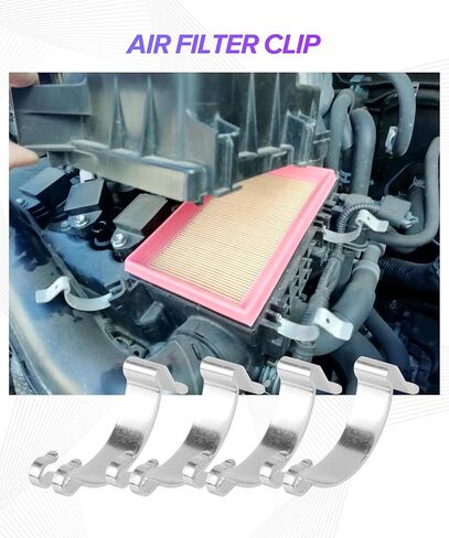 4PCS Air Filter Clips,Car Accessories,Air Filter Cleaner Housing Box Lid Spring Clip,Universal Metal Automotive Clips Replacement,Used to Fastening Connection of Airs Filters,Fit for Most Cars in Kuwait