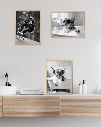 مجموعة إطارات صور مقاس 12 × 16 بوصة مكونة من 3 - إطار صور من خشب البلوط البيج الطبيعي، إطارات طباعة فنية مقاس 16 × 12، مجموعة تزيين جدار المنزل الصلب البسيط مقاس 30 × 40 سم in Kuwait