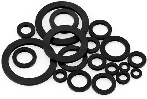 10pcs Black Rubber Flat Gasket Screw Washer Hose Plumbing Faucet Seal Waterproof Sealing O-Ring M2 M3 M4 M5 M6 M8 M10 M12(8x21x2mm) in Saudi Arabia