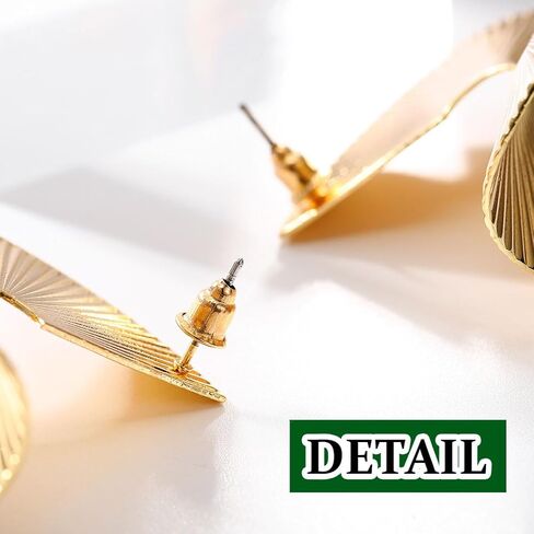 Bmadge Gold Geometric Earrings Exaggerated Statement Earrings Punk Stylish Sectored Twisted Earring Jewelry for Women and Girls (Sectored) in Kuwait