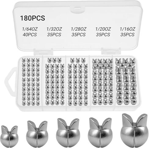250Pcs Split Shot Fishing Weights Sinkers, 6 Sizes Removable Round Assortment Open Mouth Fly Fishing Weight Clip on Sinker Weight Freshwater Saltwater Fishing Accessories in Saudi Arabia