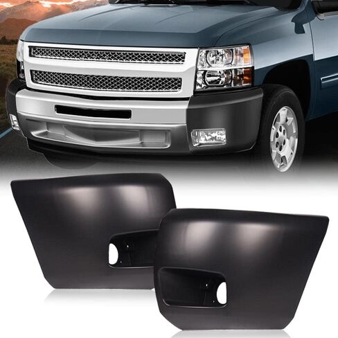 GRAND ORANGE Front Primed Plastic Bumper End Extension Face Bar Cap with Fog Light Hole Compatible with Chevy Silverado 1500 2007-2013 1 Pair Left & Right in Saudi Arabia