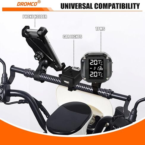 ملحقات موسع مقود الدراجة النارية، 11.8 بوصة - 17.7 بوصة قابلة للتعديل متعددة الوظائف مرآة الرؤية الخلفية تمديد العارضة لحامل حامل الهاتف، شريط توازن المركبات الكهربائية (ألياف الكربون) in Kuwait