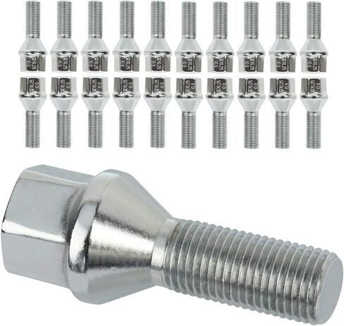 20Pcs 12 * 1.25 Wheel Lug Nuts Fit 2013-2016 for Dodge for Dart 2016-2022 for Fiat for 500X 2015-2017 for Chrysler for 200 lug nuts Silver Lug Nuts in Saudi Arabia