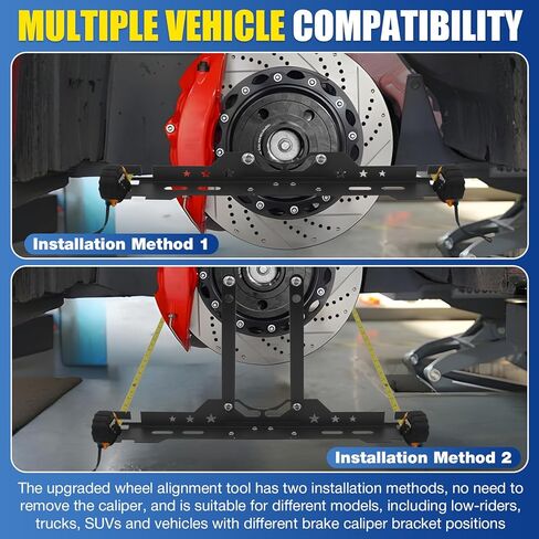 أداة محاذاة العجلات قطعتان من لوحات أدوات محاذاة أصابع القدم مع شريطين قياس أداة محاذاة الحدبة للسيارات والشاحنات وسيارات الدفع الرباعي وإصلاح الإطارات RV للاستخدام المنزلي وأدوات السيارات in Kuwait