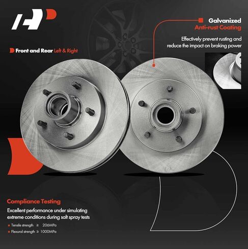A-Premium 10.47 Inch (266mm) Front Vented Disc Brake Rotors Set Compatible with Select Chevrolet, GMC and Isuzu Models - Blazer 95-97, S10 94-03, Jimmy 92-97, Sonoma 91-03, Hombre, RWD 2-PC Set in Saudi Arabia