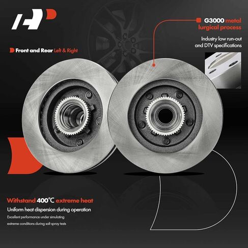 A-Premium 10.47 Inch (266mm) Front Vented Disc Brake Rotors Set Compatible with Select Chevrolet, GMC and Isuzu Models - Blazer 95-97, S10 94-03, Jimmy 92-97, Sonoma 91-03, Hombre, RWD 2-PC Set in Saudi Arabia