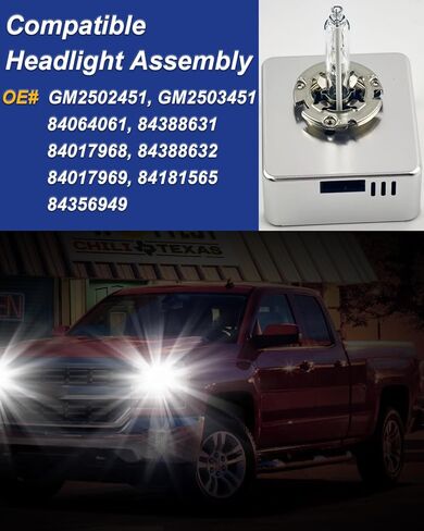 مصابيح D5S HID تناسب 2016-2019 تشيفي سيلفرادو 1500 واط و1500 LD مع مصابيح أمامية HID OE 13594523 جهاز عرض 35 وات 6000 ك مصابيح أمامية بيضاء ساطعة رائعة تحل محل مصابيح زينون ثنائية صفراء 25 وات، عبوتان in Saudi Arabia