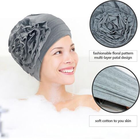 6 Pack Cotton Chemo Turbans for Women,Ultra-Soft Cancer Headwear, Elastic Chemo Hats & Head Coverings for Hair Loss Patients, Breathable Headbands & Turban Wraps (6 Colors) in Kuwait