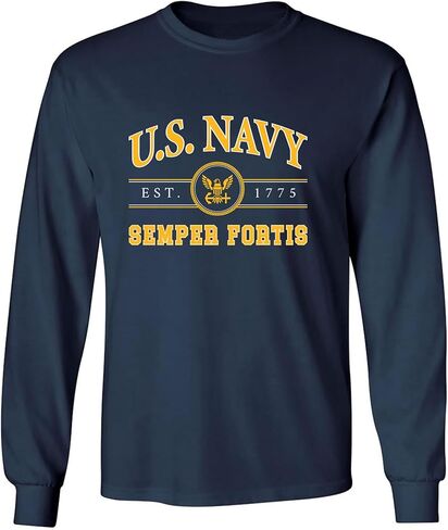 Zerogravitee US Navy Est.1775 Semper Fortis تي شيرت طويل الأكمام للبالغين in Saudi Arabia