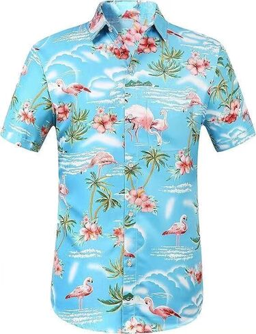 Big and Tall Men's Hawaiian Shirts - Short Sleeve Tropical Floral Button Down, Casual Summer Beach Wear in Saudi Arabia