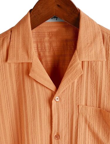 قمصان VATPAVE للرجال الكوبية Guayabera بأزرار للأسفل وأكمام قصيرة قميص قطني غير رسمي للصيف والشاطئ قمصان الزفاف مع جيب in Kuwait
