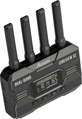 ACCSOON CineView SE Wireless Video Transmission System 2.4-5Ghz2.4-5Ghz Dual Channel Wireless HDMI&SDI Transmitter and Receiver 1080p 60fps ≤0.05 Latency 1200ft Range up to 4 Devices Monitoring in Saudi Arabia