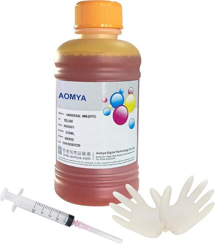 Aomya Ink Refill Kit 250ml Black Universal Dye Bulk Ink for Canon HP Epsn Brother Inkjet Printers Refillable Cartridge CISS CIS System (9 oz) with Syringe&Glove… in Kuwait