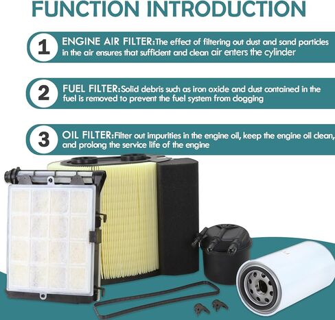 طقم صيانة فلتر Powerstroke 6.7 بديل، يناسب F250 F350 F450 F550 لـ Super Duty V8 2017-2019؛ فلتر هواء المحرك، فلتر الوقود، فلتر الزيت يستبدل FA1927 وFD4624 وFL2124S in Kuwait