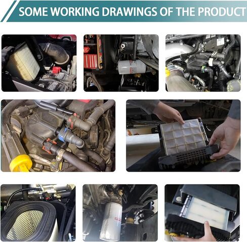 طقم صيانة فلتر Powerstroke 6.7 بديل، يناسب F250 F350 F450 F550 لـ Super Duty V8 2017-2019؛ فلتر هواء المحرك، فلتر الوقود، فلتر الزيت يستبدل FA1927 وFD4624 وFL2124S in Kuwait