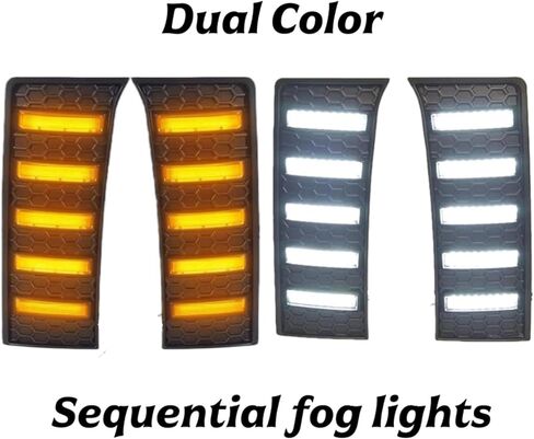 مصابيح LED للجري أثناء النهار تناسب تندرا 2022-2025، مصابيح ضباب للمصد الأمامي مع إشارات انعطاف تسلسلية كهرمانية، مجموعة ترقية مصباح القيادة DRL باللون الأبيض/العنبر in Kuwait