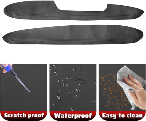 QianBao 2PCS Front Door Armrest Leather Cover Replacement for BMW 3 Series E90 2006-2011, DIY Left & Right Door Panel with Installation Tool Black in Kuwait