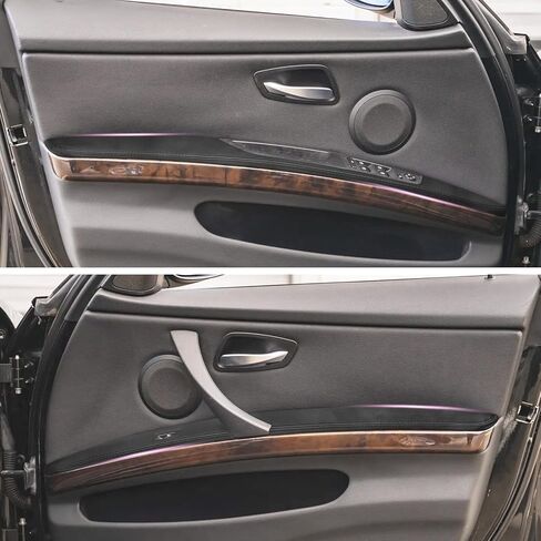 QianBao 2PCS Front Door Armrest Leather Cover Replacement for BMW 3 Series E90 2006-2011, DIY Left & Right Door Panel with Installation Tool Black in Kuwait