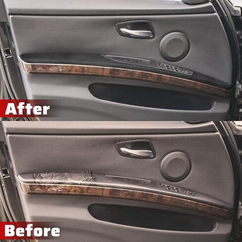 QianBao 2PCS Front Door Armrest Leather Cover Replacement for BMW 3 Series E90 2006-2011, DIY Left & Right Door Panel with Installation Tool Black in Kuwait