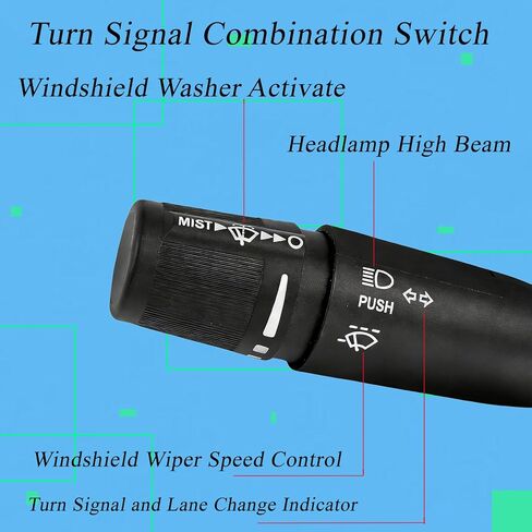 Turn Signal Wiper Washer Switch Compatible with Dodge Ram 1500 2009-2010, Ram 2500/3500 2010 Ram 1500 Classic 2019-2021, 1500 2011-2018, 2500/3500/4500/5500 2011-2021 Replaces# 56046114AC in Kuwait