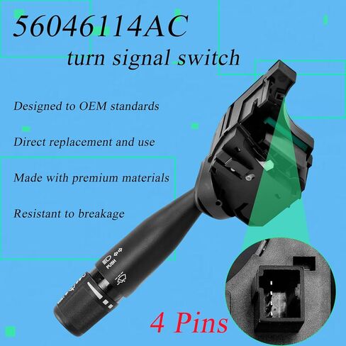 Turn Signal Wiper Washer Switch Compatible with Dodge Ram 1500 2009-2010, Ram 2500/3500 2010 Ram 1500 Classic 2019-2021, 1500 2011-2018, 2500/3500/4500/5500 2011-2021 Replaces# 56046114AC in Kuwait