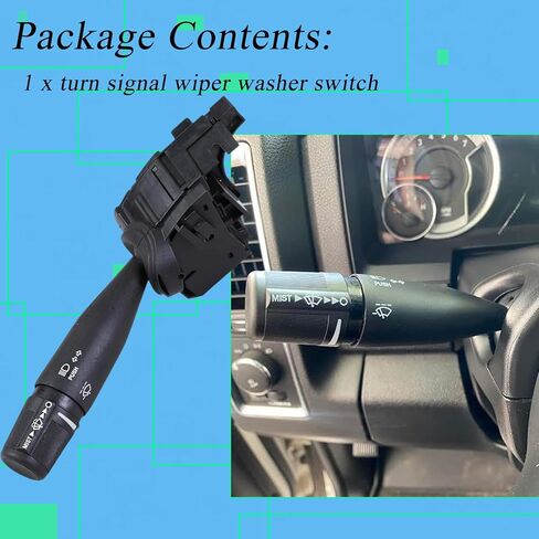 Turn Signal Wiper Washer Switch Compatible with Dodge Ram 1500 2009-2010, Ram 2500/3500 2010 Ram 1500 Classic 2019-2021, 1500 2011-2018, 2500/3500/4500/5500 2011-2021 Replaces# 56046114AC in Kuwait