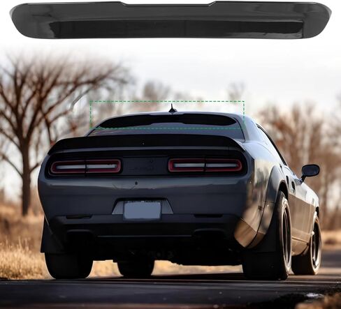 جناح سبويلر سقف النافذة الخلفية متوافق مع 2008-2026 دودج تشالنجر SXT، GT، R/T، R/T Scat Pack، SRT Hellcat جميع الموديلات، ملحقات طقم الجسم الخارجي للسيارة (طلاء أسود لامع) in Kuwait