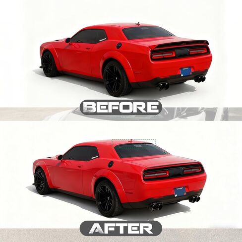 Rear Window Roof Spoiler Wing Compatible with 2008-2026 Dodge Challenger SXT, GT, R/T, R/T Scat Pack, SRT Hellcat All Models, Car Exterior Body Kit Accessories (Gloss Black Paint) in Saudi Arabia
