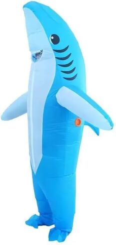 Luxepick Inflatable Shark Costume, Full Body Blow Up Shark Suit for Adults Kids, Waterproof Polyester Easy Inflate Funny Cosplay Outfit for Halloween Party Ocean Theme Events in Saudi Arabia