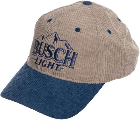 Calhoun Busch Light Corduroy Baseball Hat – Officially Licensed Snapback Cap for Men & Women | Vintage Two-Tone Adjustable Style Tan/Blue in Saudi Arabia