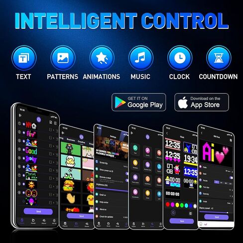 GOTUS LED Hats, LED Display Screen Smart Caps,Bluetooth APP Control,Custom Text, Patterns, Animations for Party Christmas in Saudi Arabia