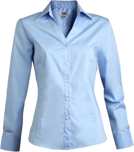Edwards Ladies' Tailored V-Neck Stretch Blouse-Long Sleeve in Saudi Arabia