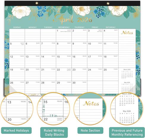 2025 Desk Calendar - Jan. 2025 - Dec. 2025, 12 Months Large Monthly Desk Calendar 2025, 17" x 12", Desk Pad, Large Ruled Blocks, To-do List & Notes, Best Desk/Wall Calendar for Planning or Organizing in Kuwait