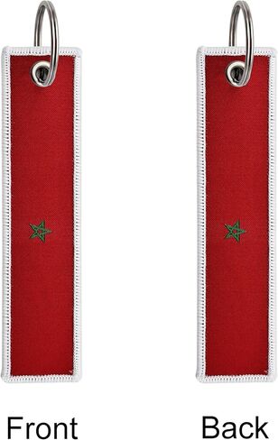3 Pcs Morocco Moroccan Country Flag Keychain,Woven label Key Chains for Car Keys,Fabric Key Chains Men and Women,Used for Various Decorations. in Saudi Arabia
