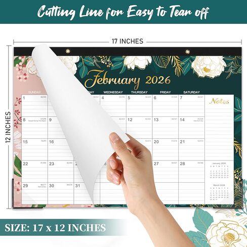 2025 Desk Calendar - Jan. 2025 - Dec. 2025, 12 Months Large Monthly Desk Calendar 2025, 17" x 12", Desk Pad, Large Ruled Blocks, To-do List & Notes, Best Desk/Wall Calendar for Planning or Organizing in Kuwait