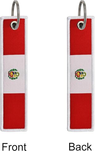 3 Pcs Peru Peruvian Country Flag Keychain,Woven label Key Chains for Car Keys,Fabric Key Chains Men and Women,Used for Various Decorations. in Saudi Arabia