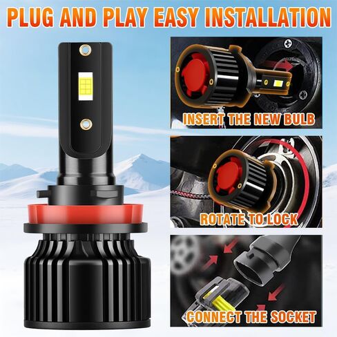 For Kenworth T680 T880 2013-2020 High Beam Low Beam Bulbs Combo, 25000LM 800% Brightness 6000K White, Plug and Play, Pack of 4 in Saudi Arabia
